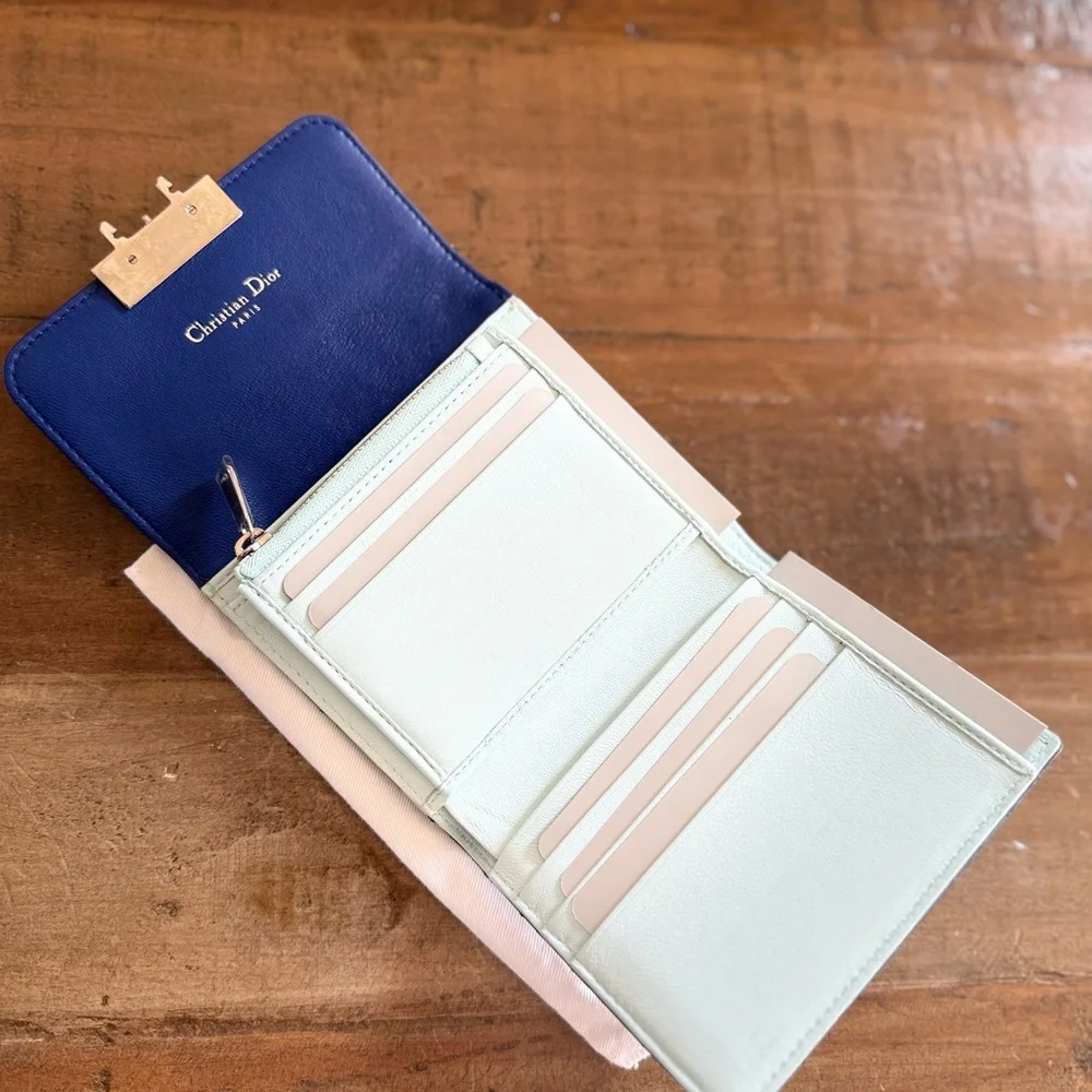 Dior Lambskin Blue Wallet